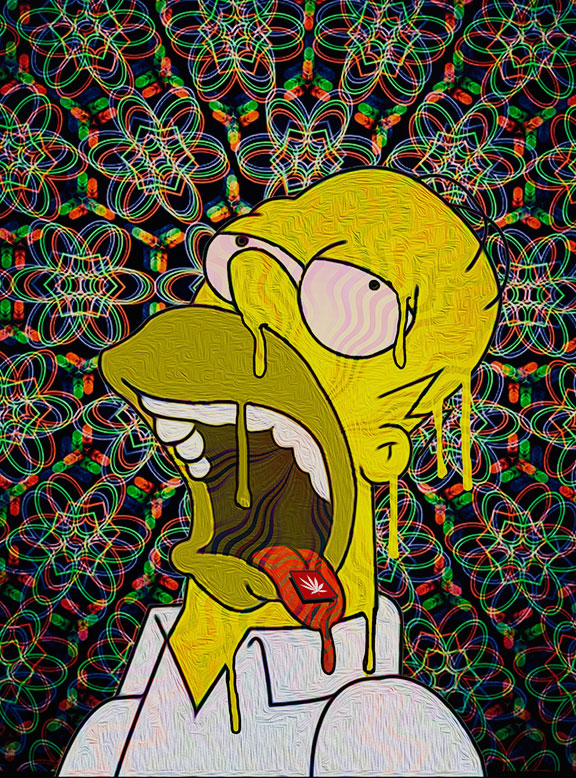 Homer Blotter Crop Top Hoodie