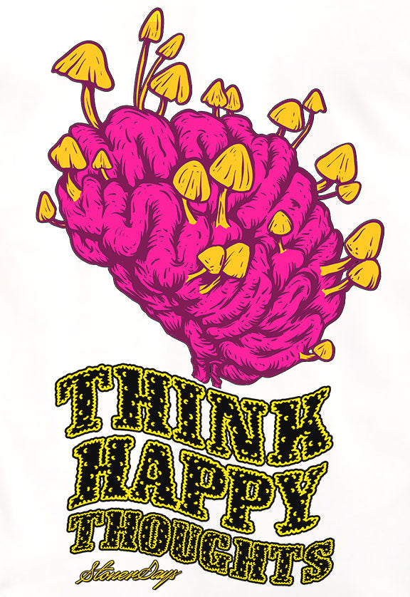 Think Happy Thoughts White Tee