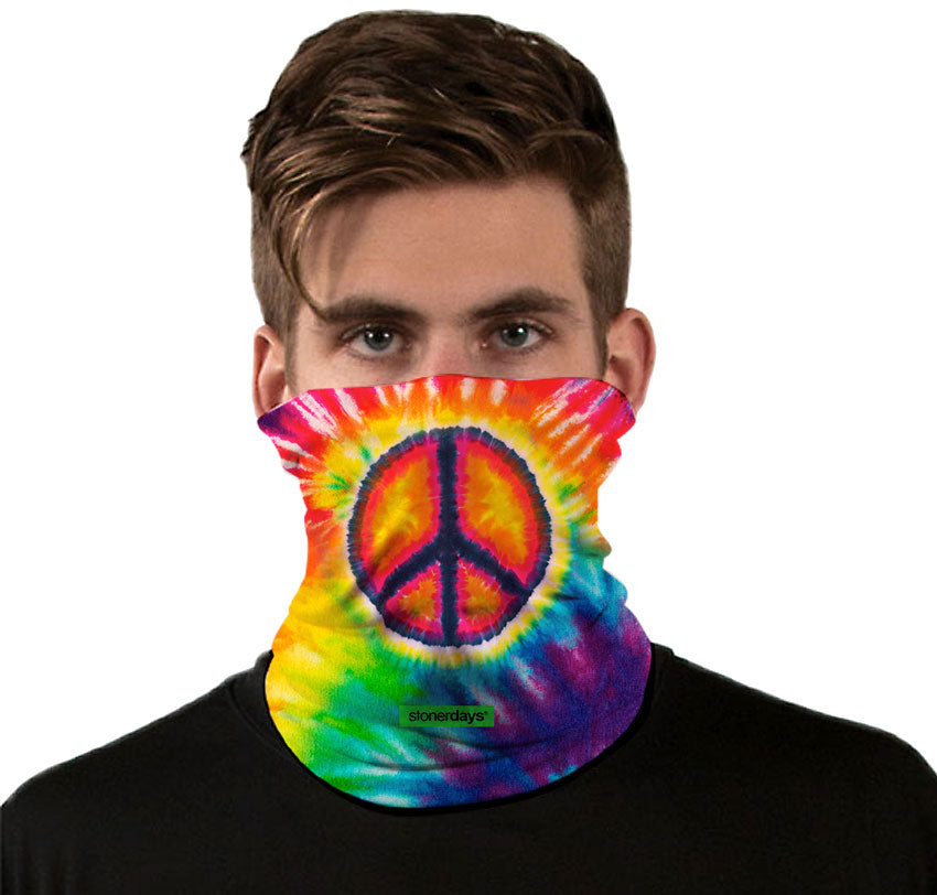 Tie Dye Peace Face Gaiter