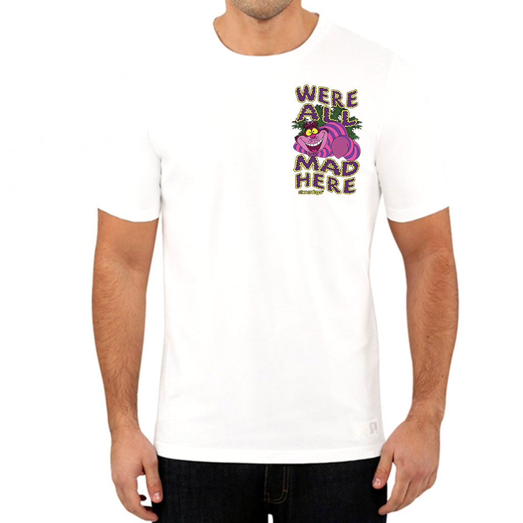 We're All Mad Here White Tee