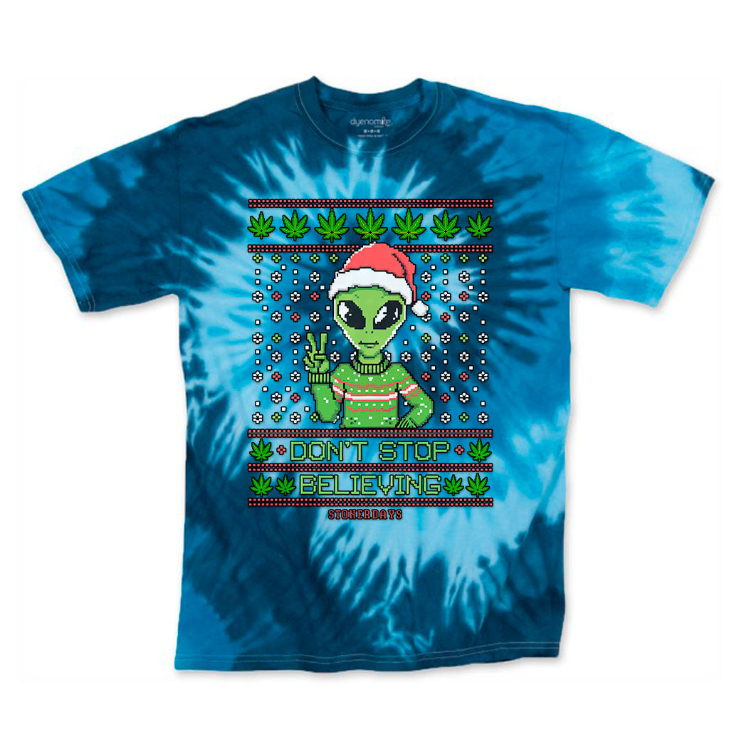 Dont Stop Believing Blue Tie dye