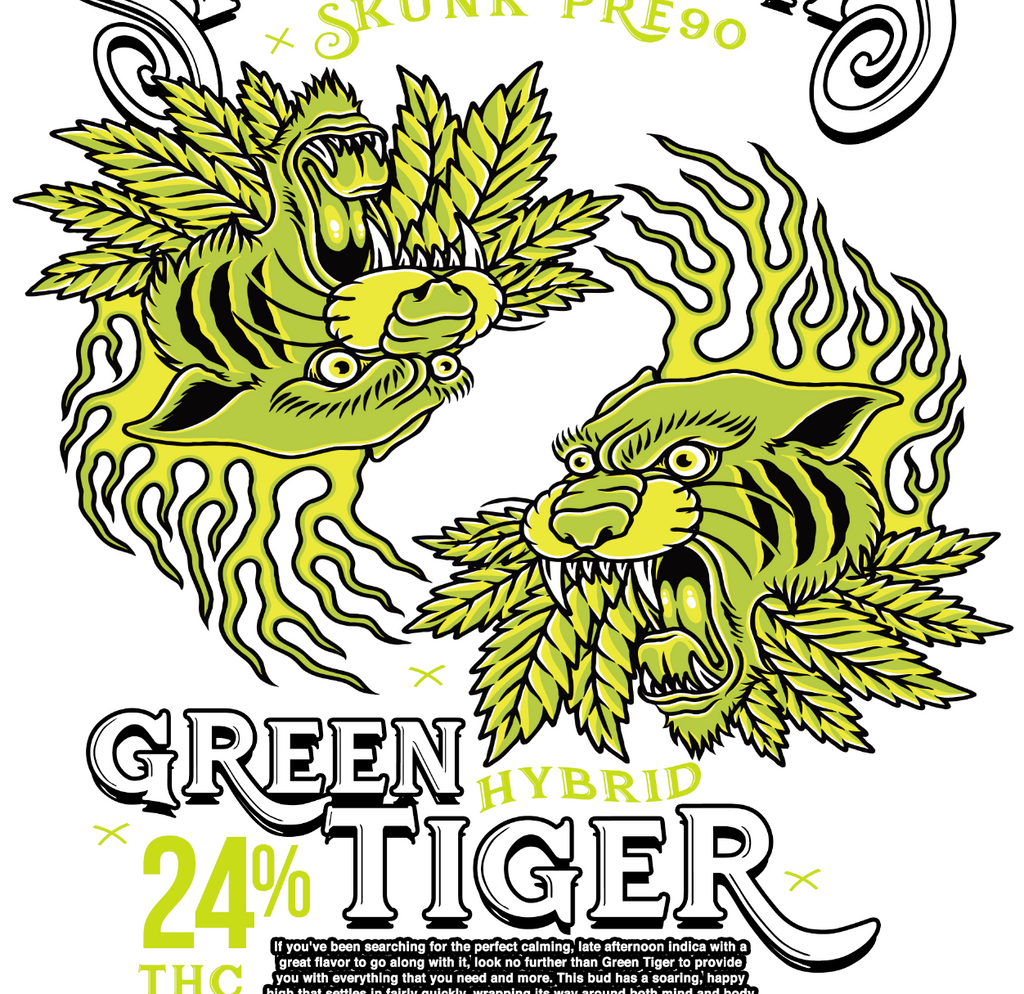 Green Tiger White Tee