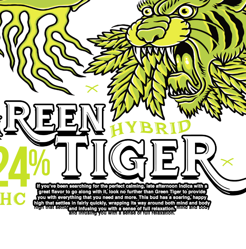 Green Tiger White Tee