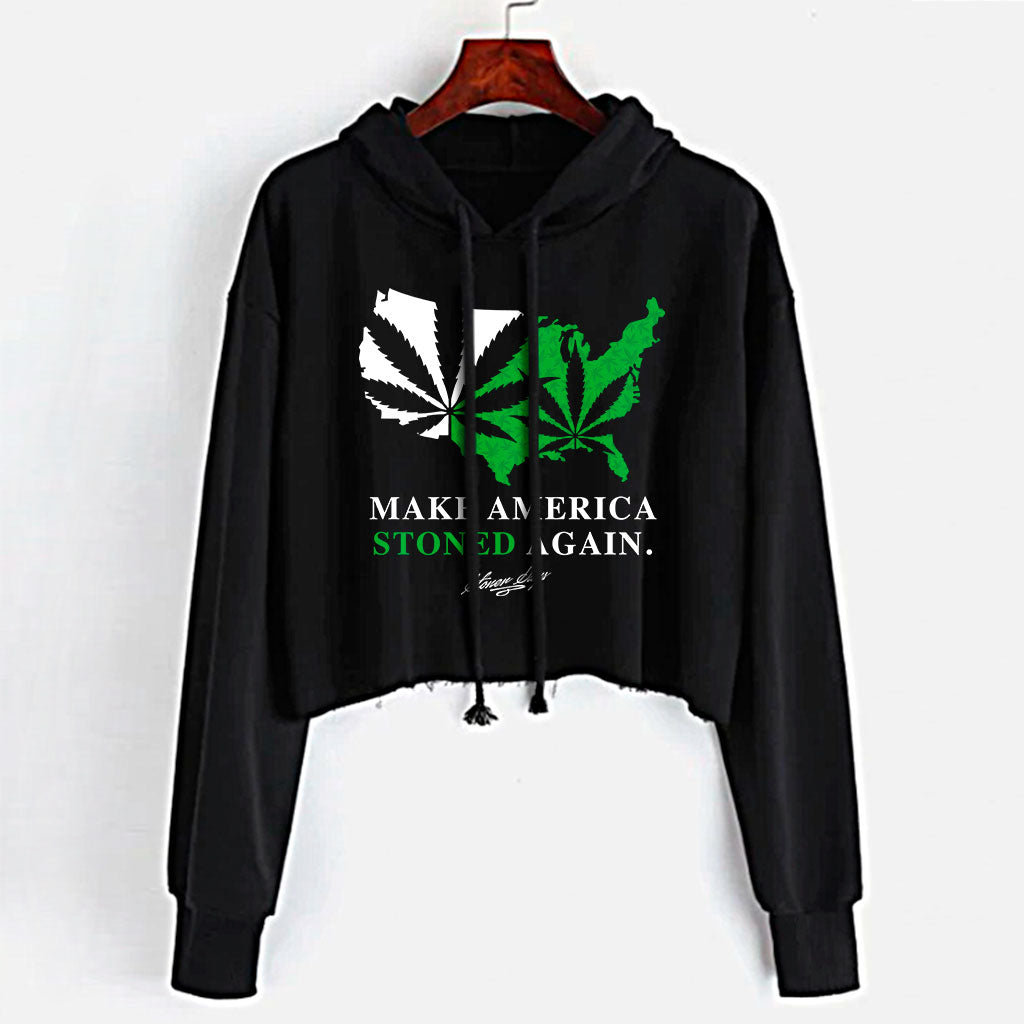 Make America Stoned Again Crop Top Hoodie
