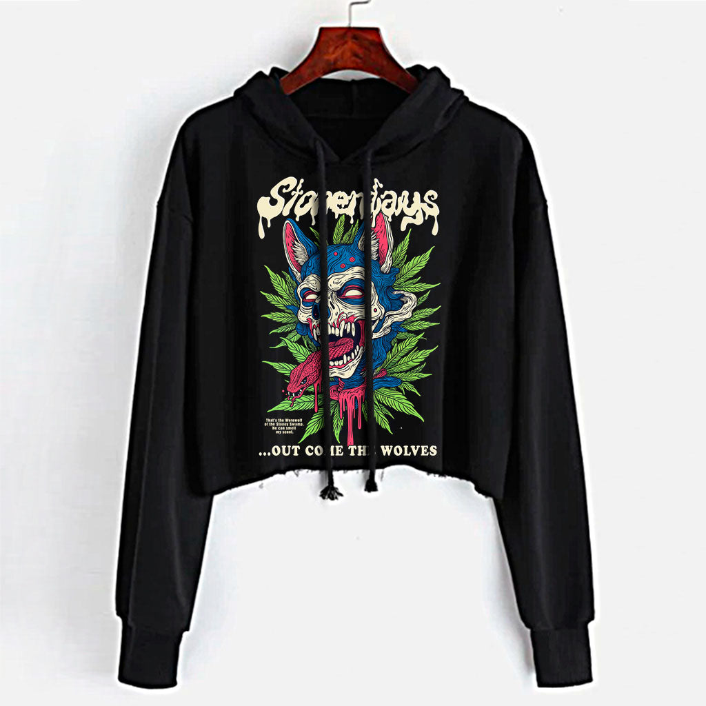 Out Come the Wolves Crop Top Hoodie
