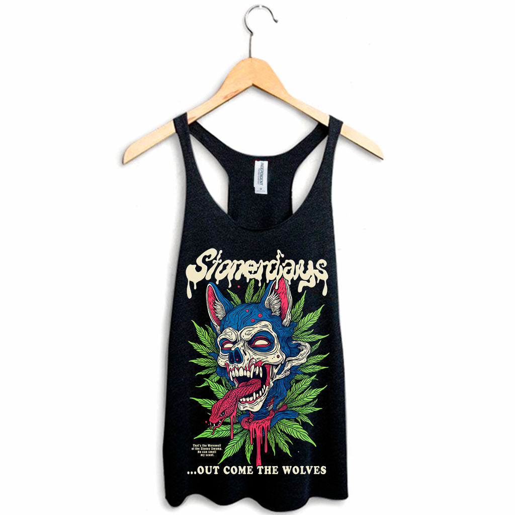 Out Come the Wolves women's racerback