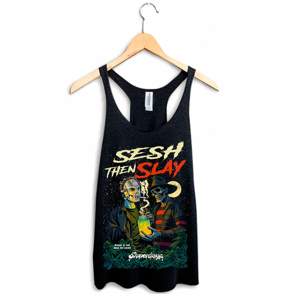 Sesh Then Slay women's racerback