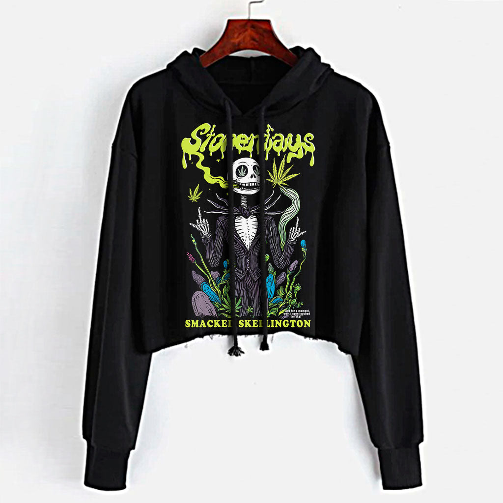 Smacked Skellington Crop Top Hoodie