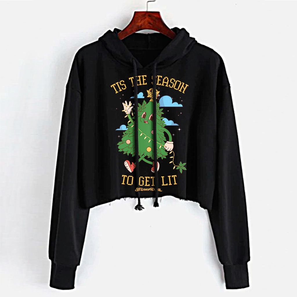 Tis the Season Crop Top Hoodie