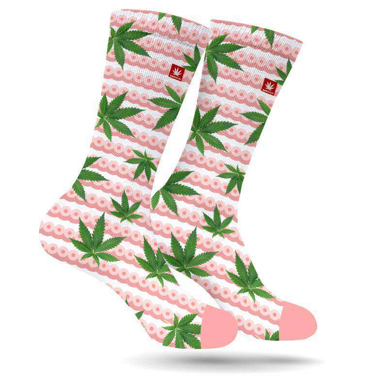 BOOBS AND BUDS CANNABIS SOCKS BREAST CANCER AWARENESS MONTH