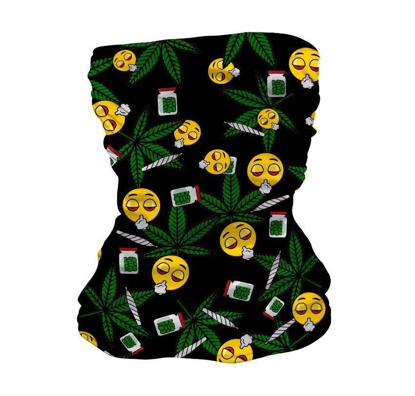 Emoji Neck Gaiter for Cannabis Lovers