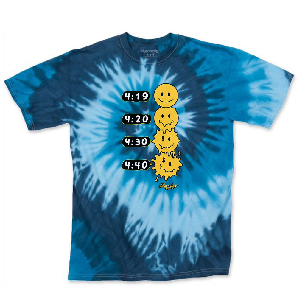 Melted Faces Blue Tie dye