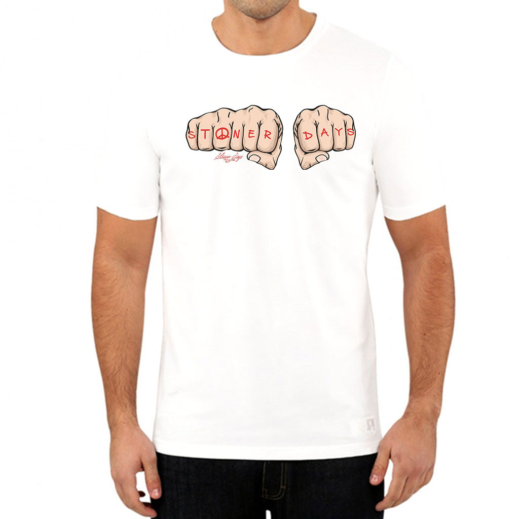 Knuckle Up White Tee