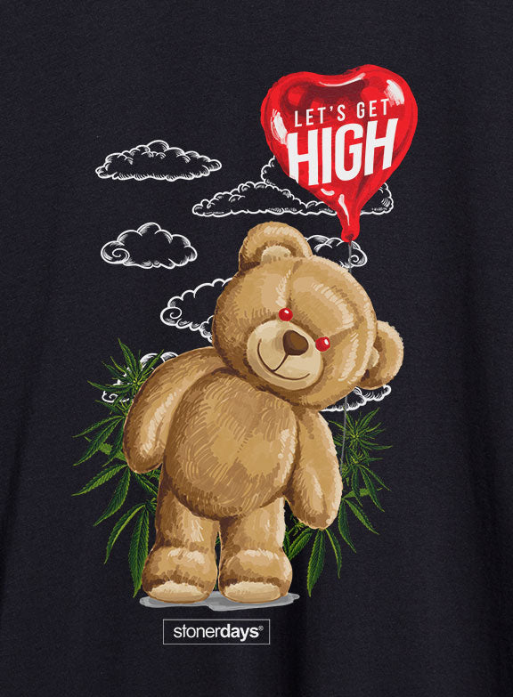 Let's Get High Heady Bear Crop Top Hoodie