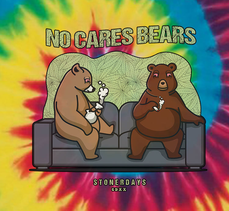 No Cares Bears Rainbow Tie Dye Tee
