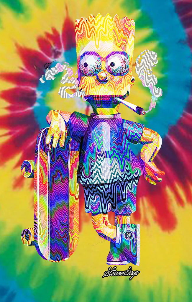 Pop Art Bart Rainbow Tie Dye Tee
