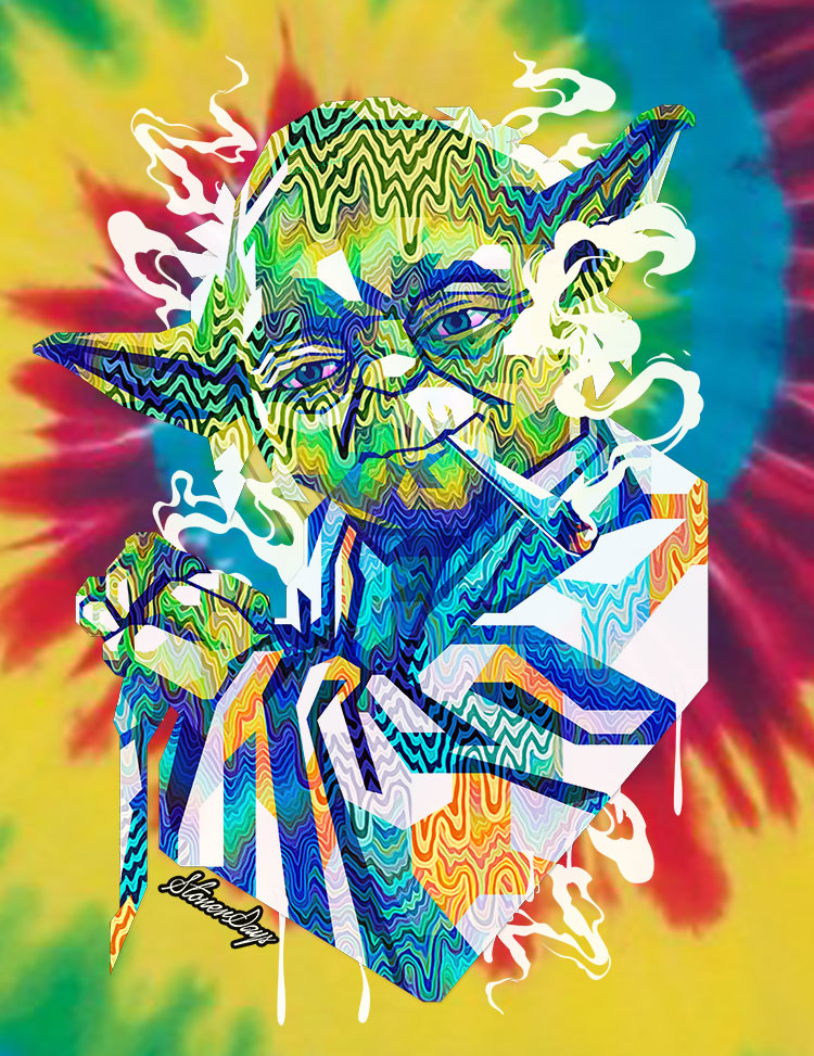 Pop Art Jedi Master Rainbow Tie Dye Tee