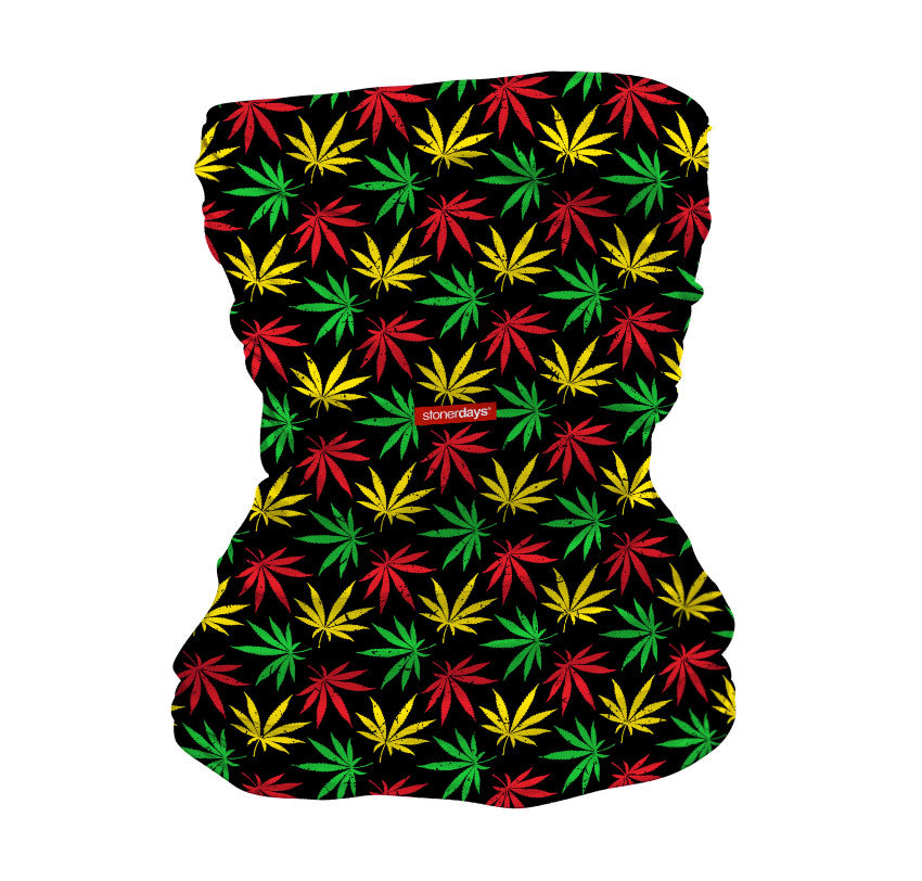 Rasta Cannabis Leaf Pattern Neck Gaiter