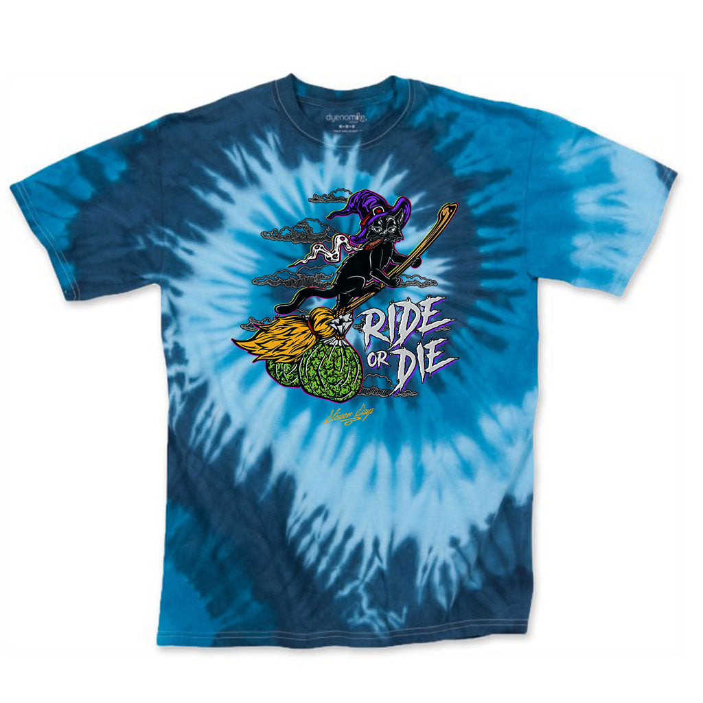 Ride or Die Kitty Blue Tie dye