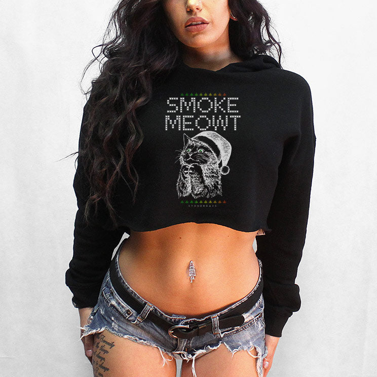 Smoke Meowt Crop Top Hoodie
