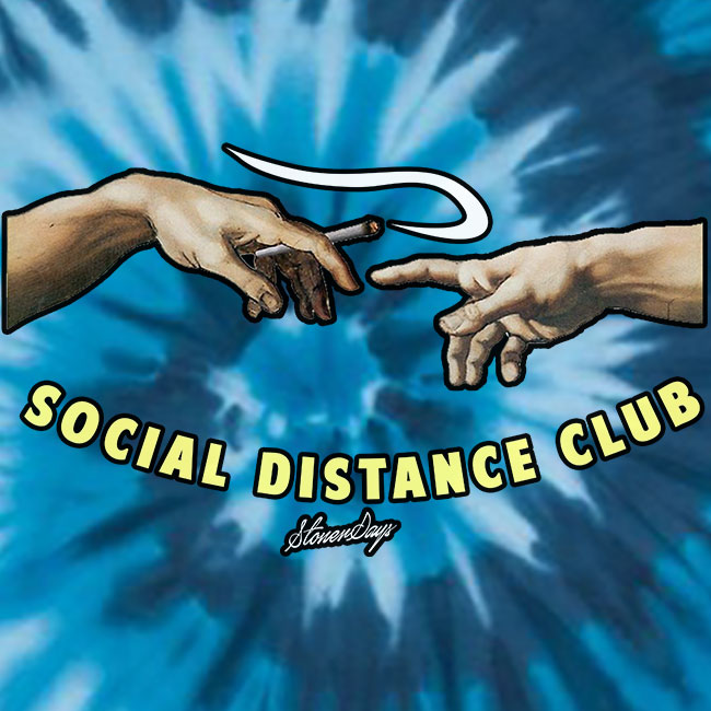 Social Distance Club Blue Tie Dye Tee