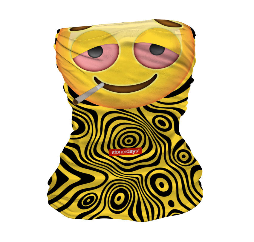 Stoned Emoji Funny Neck Gaiter