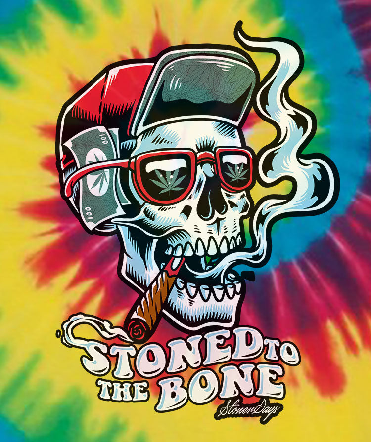 Stoned to the Bone Rainbow Tie Dye Tee