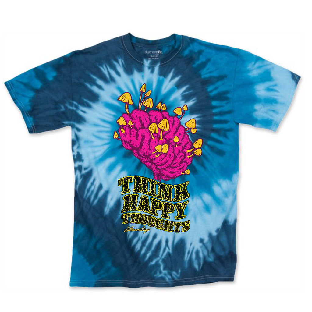 Think Happy Thoughts Blue Tie Dye Tee