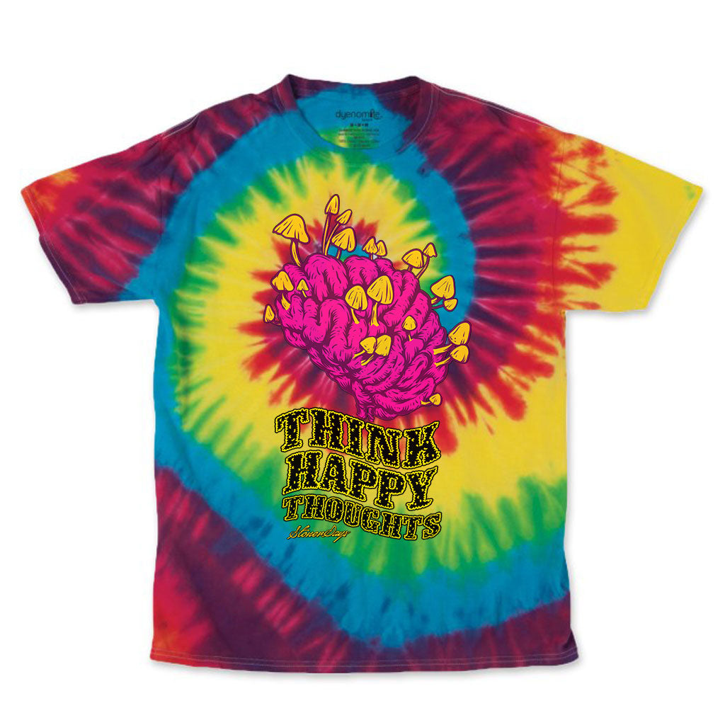Think Happy Thoughts Rainbow Tie Dye Tee