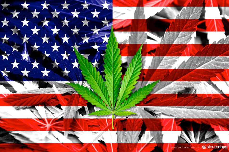 USA Cannabis Flag Dab Mat