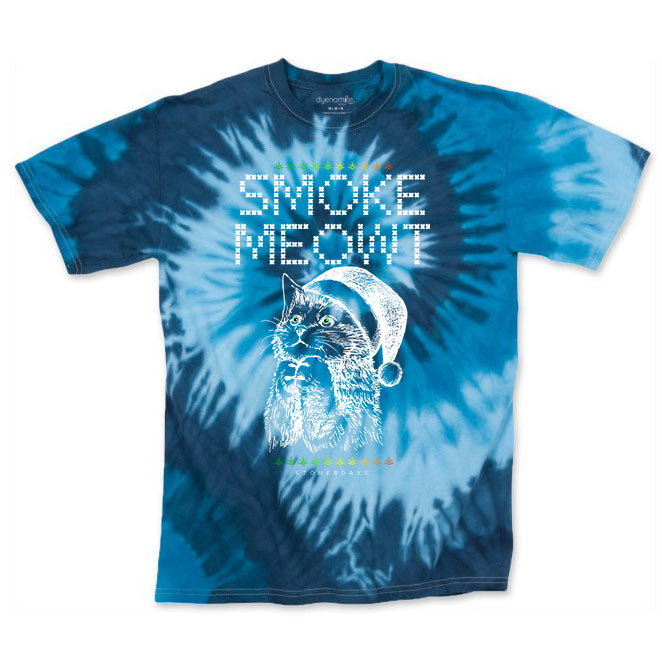 Men's Blue Smoke Meowt Tie Dye Tee