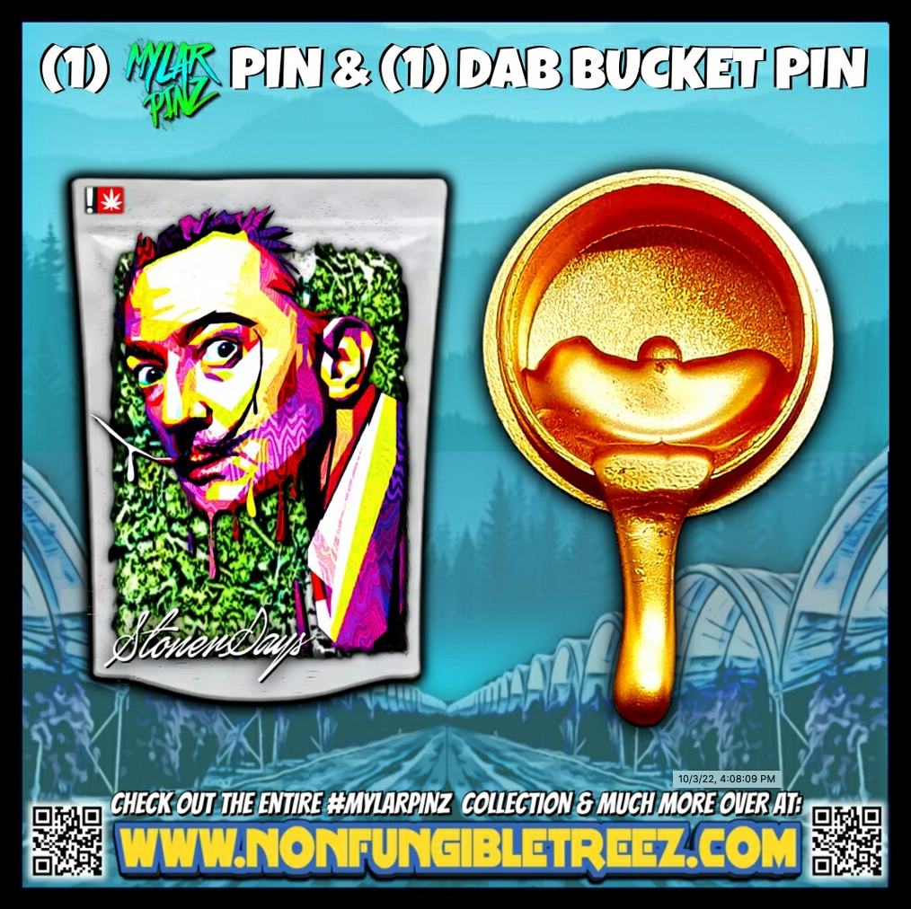 Dali Pop Art MylarPinz Pin + Exclusive Dab Bucket Pin Set