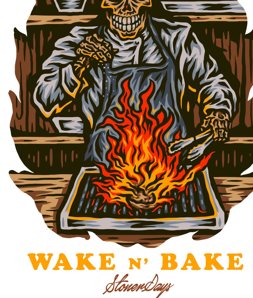 Wake n Bake White Tee